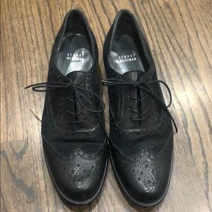 Stuart Weitzman lace-up black oxfords